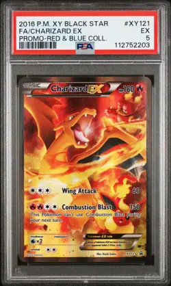 2016 Pokemon XY Black Star Promo Red and Blue Collection Charizard Ex PSA 5 - Image 1