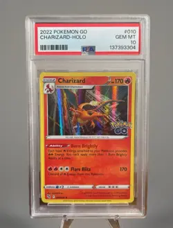 2022 POKEMON GO #010 TIMES SQUARE CHARIZARD-HOLO PSA 10 - Image 1