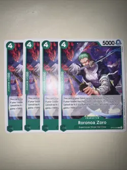 OP12-036 Roronoa Zoro X4 Playset One Piece Card Game TCG CCG English - Image 1