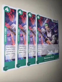 OP12-036 Roronoa Zoro X4 Playset One Piece Card Game TCG CCG English - Image 2