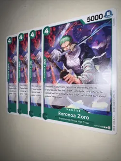 OP12-036 Roronoa Zoro X4 Playset One Piece Card Game TCG CCG English - Image 3