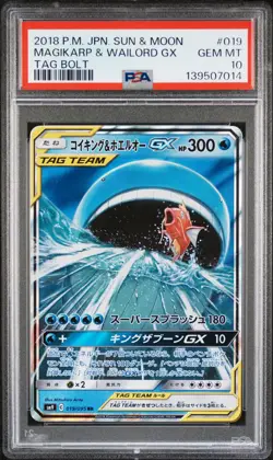 PSA 10 - Magikarp & Wailord GX 019/095 SM9 Tag Bolt - Pokemon - Image 1
