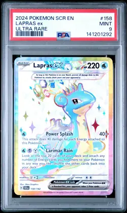 2024 POKEMON SCR EN-STELLAR CROWN UR #158 LAPRAS ex PSA 9 - Image 1