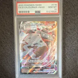 Pokemon Stonjourner VMAX Full Art Holo Ultra Rare 116/202 Sword & Shield PSA 10 - Image 1