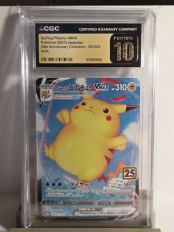 Pokemon TCG Surfing Pikachu VMAX S8a 25th Anniv 022/028 JP Holo 2021 CGC - Image 1