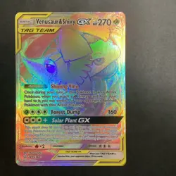 Pokemon Venusaur & Snivy GX TAG TEAM Rainbow Rare Holo SM-Cosmic 249/236 270HP - Image 1