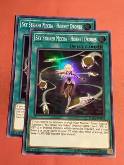 Yu-Gi-Oh! Sky Striker Mecha - Hornet Drones x2 DASA-EN033 Super Rare Unplyd Mnt+ - Image 1