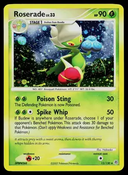 Pokemon Card - Roserade SWIRL Diamond and Pearl 13/130 Holo Rare - Image 1