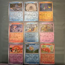 Pokemon Miscut Error Card Lot x9 Cards - Twilight Masquerade- Reverse Holos - NM - Image 1