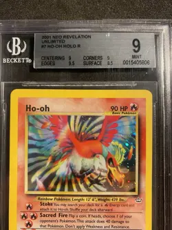 Ho-oh 7/64 holo ENG 🇬🇧 Neo Revelation Mint Pokemon Card Beckett 9 📩 - Image 3