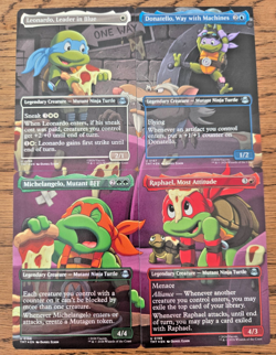 MTG TMNT All Four Turtles FOIL, matching art x4 cards, all NM - Image 1