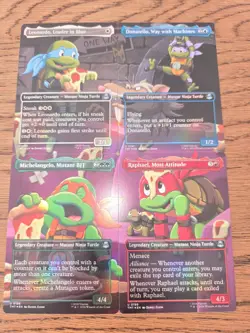 MTG TMNT All Four Turtles FOIL, matching art x4 cards, all NM - Image 2