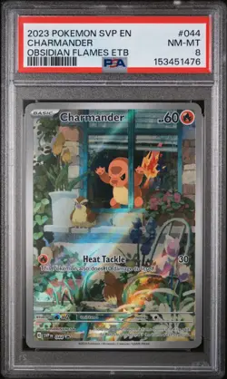 2023 Pokemon SVP EN #044 Charmander Obsidian Flames Black Star Promo ETB PSA 8 - Image 1