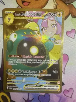 Pokemon TCG Ionos Bellibolt Ex 188/159 Journey Together Gold Secret Rare - Image 1