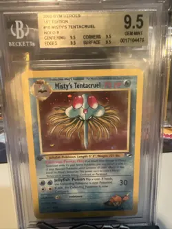 Pokemon Misty's Tentacruel Gym Heroes 10/132 Holo 1st Edition BGS 9.5 (PSA 10) - Image 1