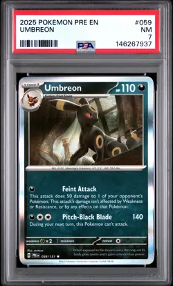 2025 POKEMON PRE EN-PRISMATIC EVOLUTIONS #059 UMBREON PSA 7 - Image 1