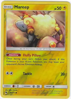 Pokemon MAREEP REVERSE HOLO Sun & Moon Lost Thunder 75/214 NM/Mint PACK FRESH - Image 1