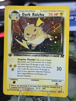 Pokemon Dark Raichu Team Rocket Secret Rare 1st Edition Holo 83/82 70 NM - Image 1