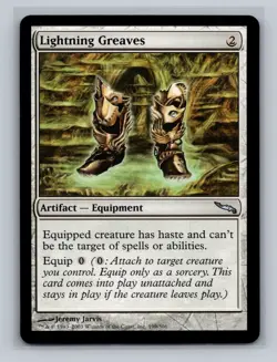 MTG Lightning Greaves Mirrodin 199/306 Regular Uncommon Magic The Gathering LP - Image 1