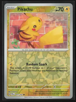 Pikachu 051/162 Common Temporal Forces Pokemon Reverse Holo Near Mint - Image 1