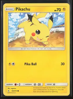 Pikachu 54/214 Common Unbroken Bonds Pokemon Moderately Played - Image 1