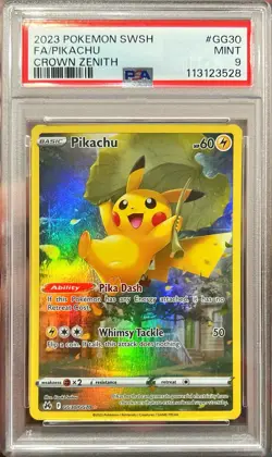 2023 Pokemon SWSH Crown Zenith FA Pikachu Galarian Gallery GG30/GG70 PSA 9 Mint - Image 1