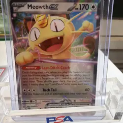 Pokemon Meowth EX 062/088 POR Holo Rare Basic Card Nintendo English 2026 - Image 1
