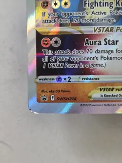 Lucario VStar Pokemon Black Star SWSH214 *Miscut ERROR* Alightment Dots Tcg - Image 2