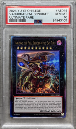 Yugioh Varudras, Final Bringer Of The End Times Ultimate Rare PSA 10, LEDE-AE045 - Image 1