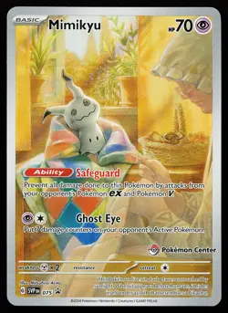 Mimikyu 075 Holo Illustration Rare Pokemon Center Stamped Promo Pokemon Card - Image 1