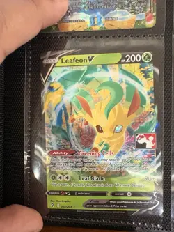 Pokemon TCG Card Leafeon V Ultra Rare Prize Pack Series 007/203 - Image 1