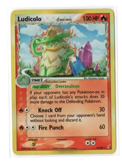 Pokemon TCG Ludicolo 6/100 Holo Rare Crystal Guardians - Image 1