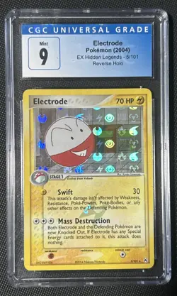 2004 POKEMON EX HIDDEN LEGENDS REVERSE HOLO #5/101 ELECTRODE CGC 9 - Image 1