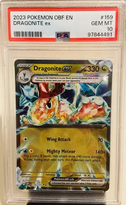 Dragonite ex 2023 Pokemon SV03: Obsidian Flames 159/197 Holo, PSA 10 🐉🔥 - Image 1