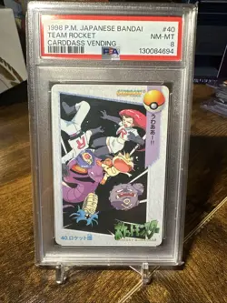 1998 Pokemon JPN Bandai Anime Vending #40 Team Rocket PSA 8 - Image 1