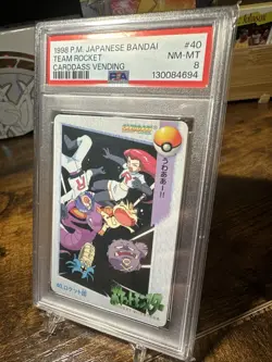 1998 Pokemon JPN Bandai Anime Vending #40 Team Rocket PSA 8 - Image 2