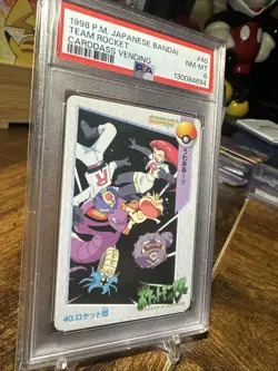 1998 Pokemon JPN Bandai Anime Vending #40 Team Rocket PSA 8 - Image 3