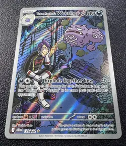 Pokemon: Team Rocket's Weezing Illustration Rare IR Full Art Holo 199/182 - Image 2