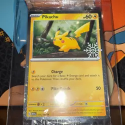 Pokemon TCG Pikachu 25/165 Snowflake Stamp Promo 2025 Holiday Advent Calendar - Image 2