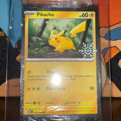 Pokemon TCG Pikachu 25/165 Snowflake Stamp Promo 2025 Holiday Advent Calendar - Image 3