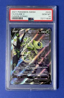 2021 Pokemon Swsh FA/Celebi V Fusion Strike #245 PSA 10 GEM MT - Image 1