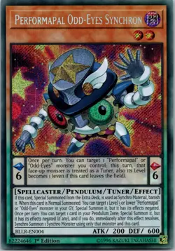 Yugioh Performapal Odd-Eyes Synchron BLLR-EN004 1st Edition Secret Rare NM - Image 1