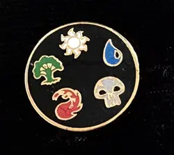 Magic The Gathering Lapel Pin Mana Symbols Vintage Rare First Ever Magic Pin MTG - Image 1