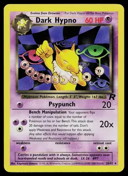 Pokemon Card - Dark Hypno Team Rocket 26/82 Rare - Image 1