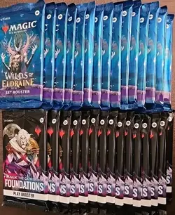 MTG Wilds of Eldraine + Foundations, [x30] Booster Lot - [x15/Set] - Image 2