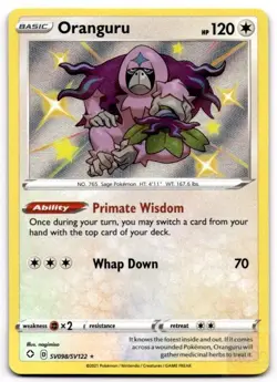 Oranguru SV098/SV122 Shiny Rare Shining Fates Shiny Vault Pokemon Holo Near Mint - Image 1
