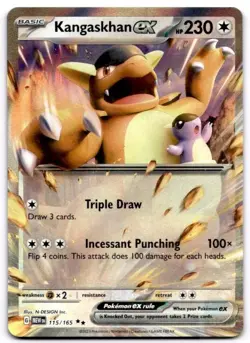 Kangaskhan ex 115/165 Double Rare 151 Pokemon Holo Near Mint - Image 1