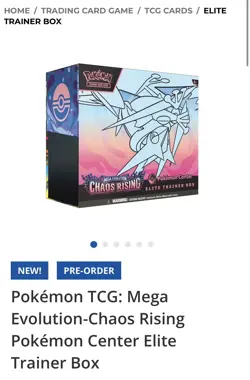 Chaos Rising Pokemon Center ETB Elite Trainer Box Pokemon PRESALE CONFIRMED - Image 1