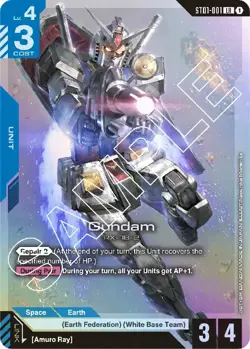 ST01-001 Gundam RX-78-2 LR Gundam Card Game foil starter deck card Bandai TCG - Image 1