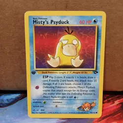 Pokemon TCG Misty's Psyduck Gym Challenge, 1st Edition Common Card 90/132 LP - Image 1